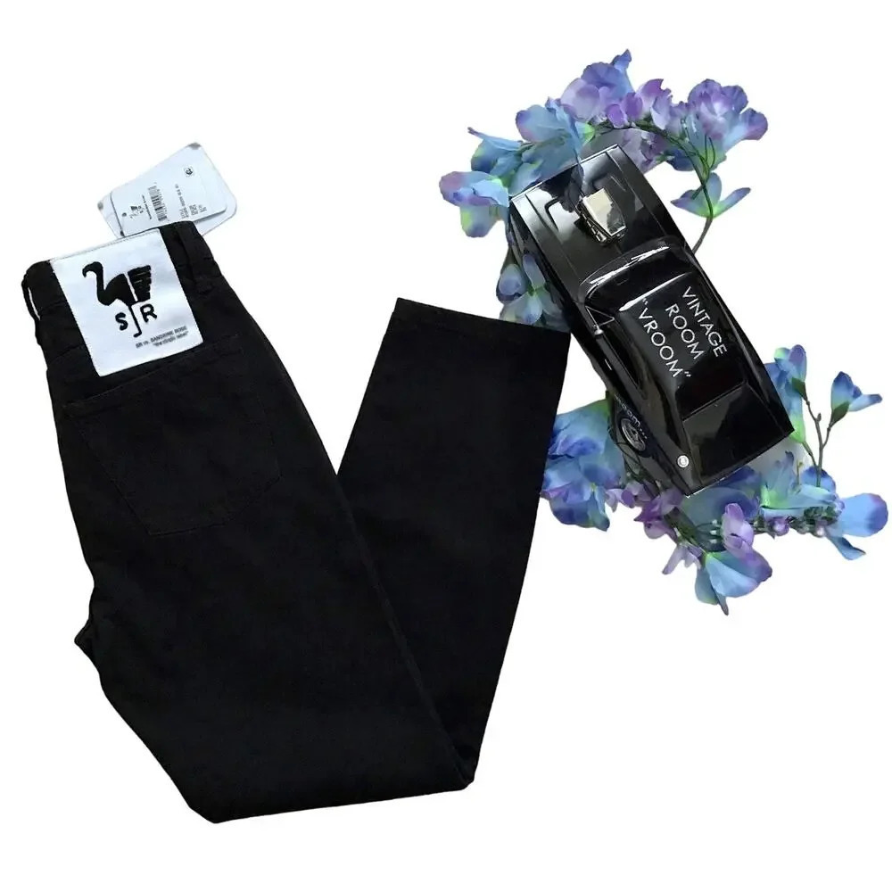 Free People Sandrine Rose NWT Black Mid Rise Ankle Jeans Women 25